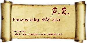 Paczovszky Rózsa névjegykártya