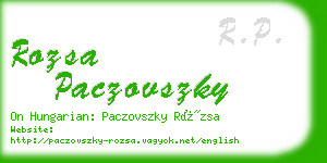 rozsa paczovszky business card